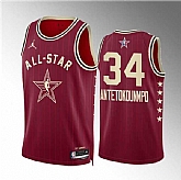 Men's 2024 All-Star #34 Giannis Antetokounmpo Crimson Stitched Basketball Jersey,baseball caps,new era cap wholesale,wholesale hats